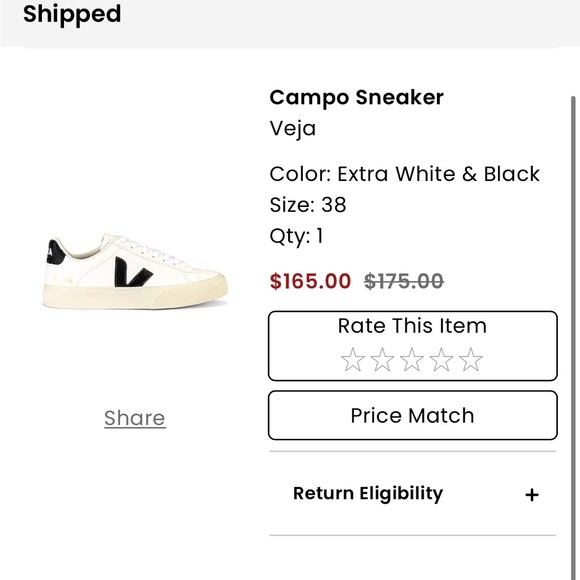 Veja Campo Sneakers in White and Black - Picture 2 of 6